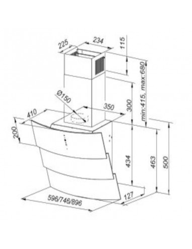 Okap kuchenny Globalo Vintio 90.2 Black
