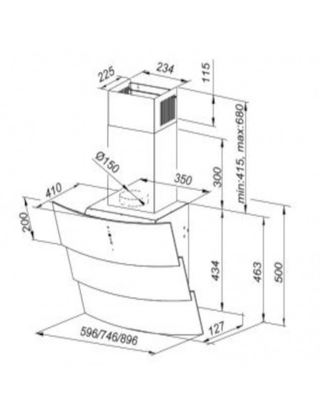 Okap kuchenny Globalo Vintio 90.2 Black