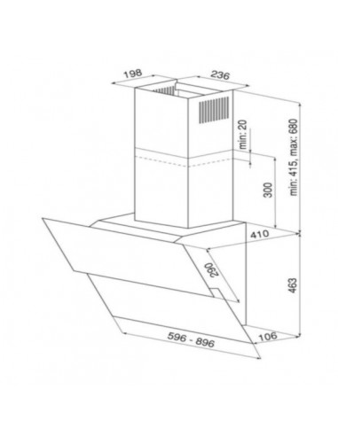 Okap kuchenny Globalo Mirida 90.3 Black