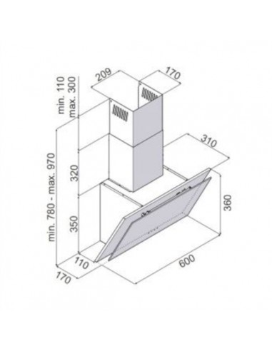 Okap kuchenny Globalo Dagero 60.1 Black