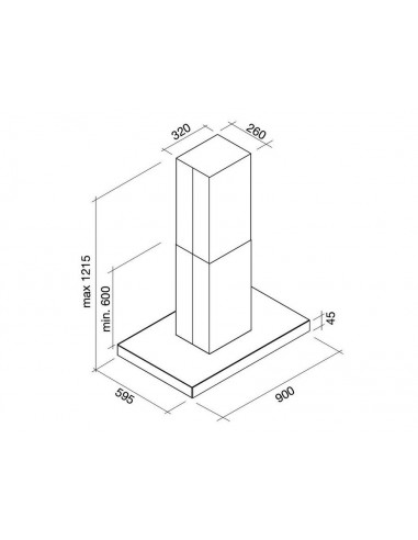 Okap Falmec Luce Isola 90 czarny
