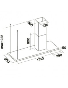Okap Falmec Lumen Isola 175 800m3/h prawy 2