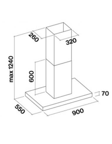 Okap Falmec Plane Isola 90 800m3
