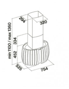 Okap Falmec Prestige Isola 75 czarny 2