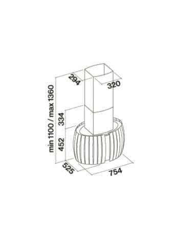 Okap Falmec Prestige Isola 75 czarny