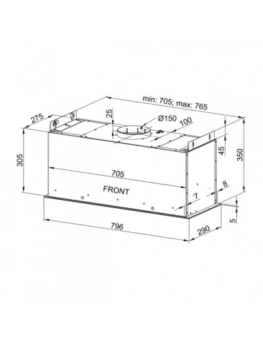 Okap kuchenny Globalo Loteo 80.4 Black