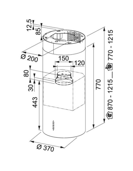 Okap Franke Tube FTU PLUS 3707 I XS Stal