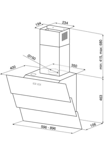 Okap kuchenny Globalo Larto 60.3 White