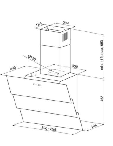 Okap kuchenny Globalo Larto 90.3 White