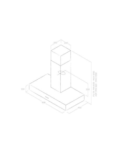 Okap Elica SPOT URBAN ZINC/A/90