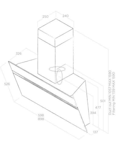 Okap Elica STRIPE BL/A/60/LX