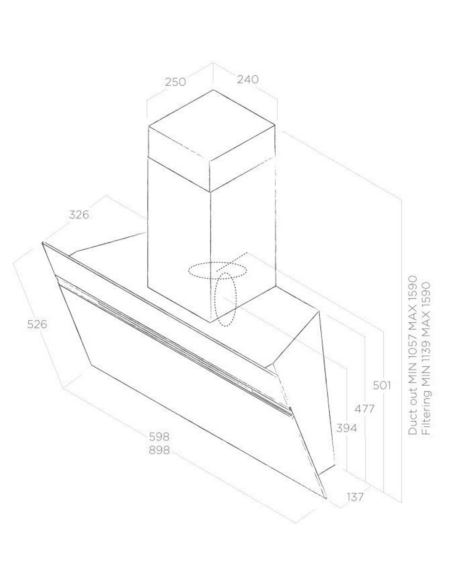 Okap Elica STRIPE BL/A/90/LX