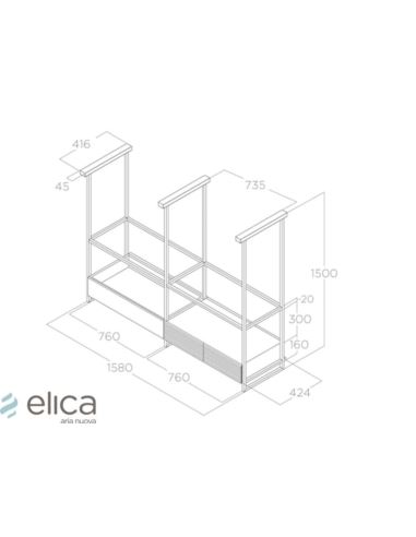 Okap Elica OPEN SUITE SUPERIOR BL/F/160