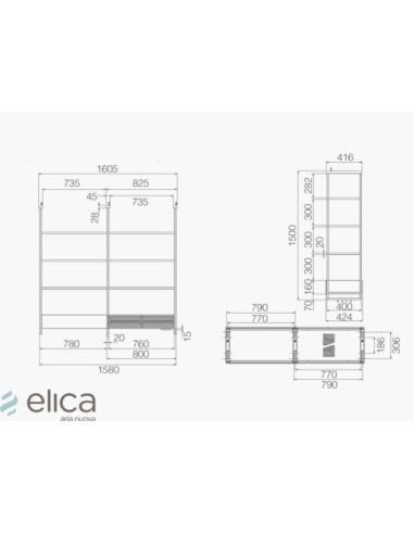 Okap Elica OPEN SUITE SUPERIOR BL/F/160