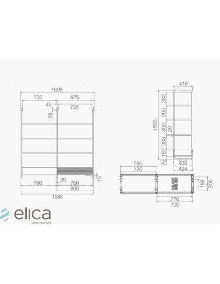 Okap Elica OPEN SUITE SUPERIOR BL/F/160
