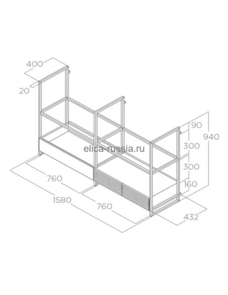 Okap Elica OPEN SUITE BL MAT/F/160
