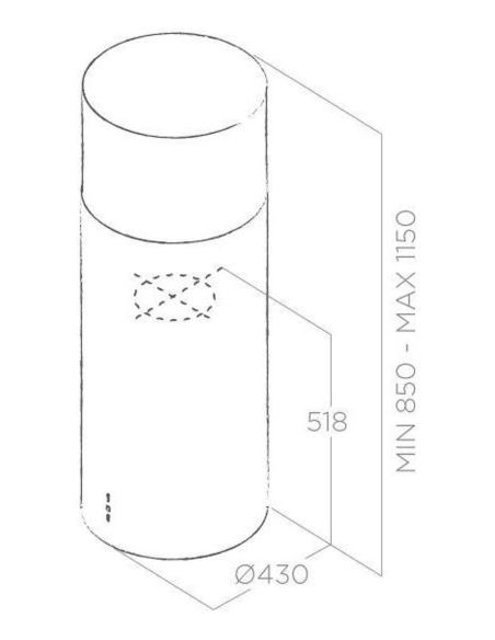 Okap Elica TUBE PRO ISLAND WH MAT/A/43