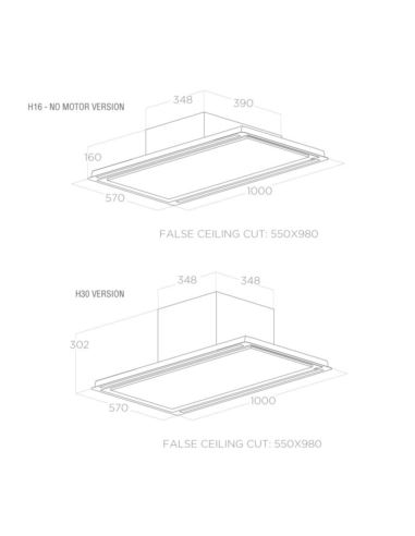 Okap Elica HILIGHT GLASS H16 WH/A/100 (16 cm wys)