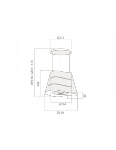 Okap Elica WAVE UX BL MAT/F/51