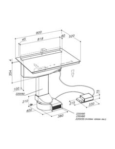 Płyta zin.z okap. Fulgor Milano FCLHD 9041 HID TS 2