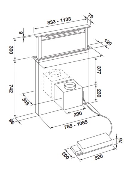 Okap Fulgor Milano FDDH 900 TRC X