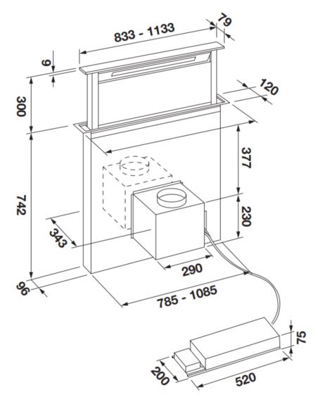 Okap Fulgor Milano FDDH 1120 TRC BK