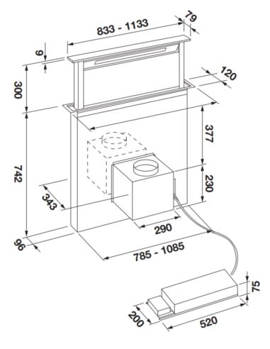 Okap Fulgor Milano FDDH 1120 TRC WH