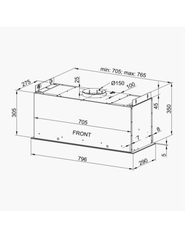 Okap kuchenny Globalo Loteo 80.4 Black