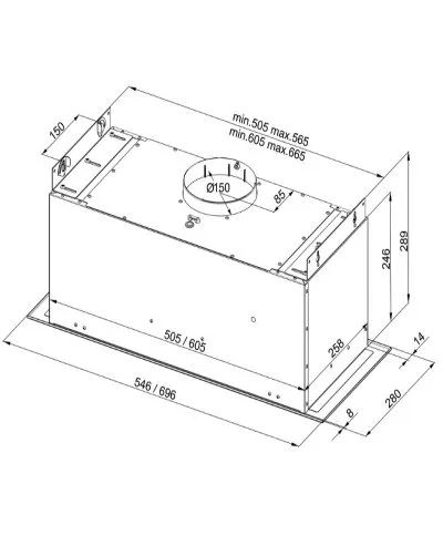 Okap kuchenny Globalo Lofetti 70.1 Inox