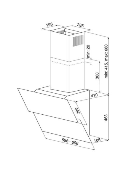 Okap kuchenny Globalo Mirida 60.3 Black