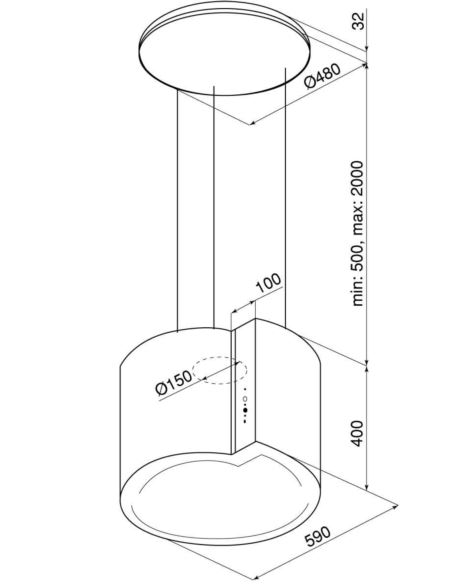 Okap kuchenny Globalo Serina 60.4 Black