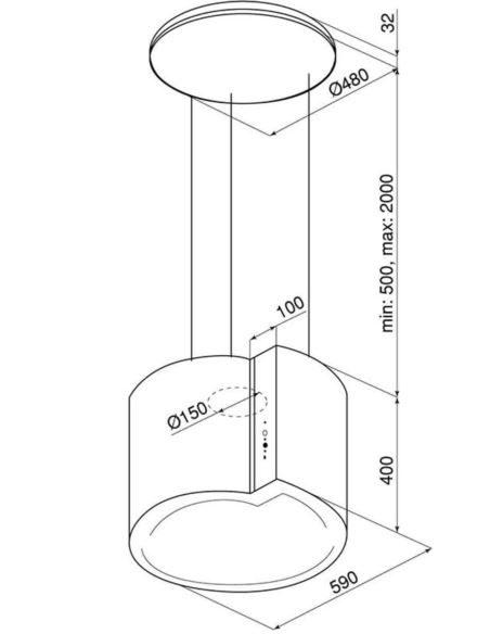Okap kuchenny Globalo Serina 60.4 White