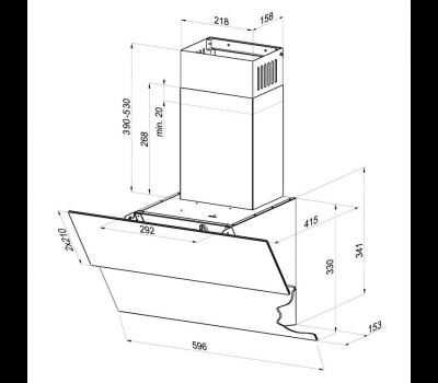 Okap kuchenny Globalo Womero 60.1 Black