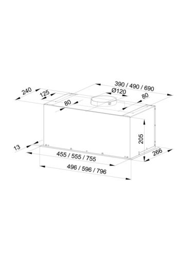 Okap kuchenny Globalo Hadario 80.2 Black