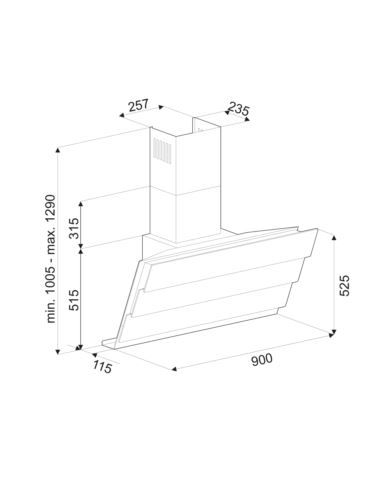 Okap kuchenny Globalo Softedo 90.2 Black