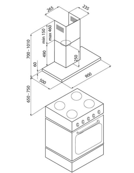 Okap kuchenny Globalo Nidaro 90.4 White