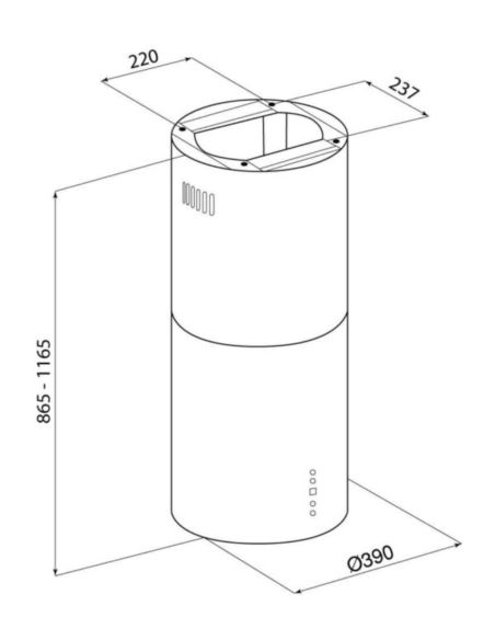 Okap kuchenny Globalo Cylindro Isola 39.5 White