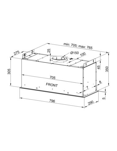 Okap kuchenny Globalo Loteo 80.4 Plus White
