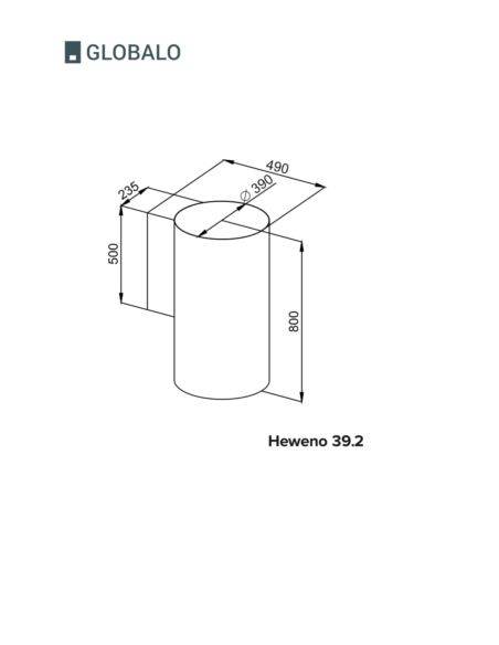Okap kuchenny Globalo Heweno 39.2 Inox