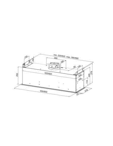 Okap kuchenny Globalo Desolero 90.1 White