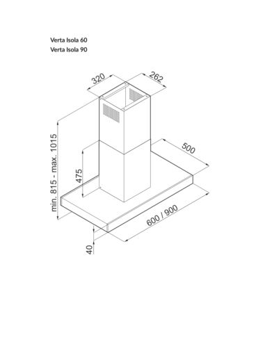 Okap kuchenny Globalo Verta Isola 90.2 Black