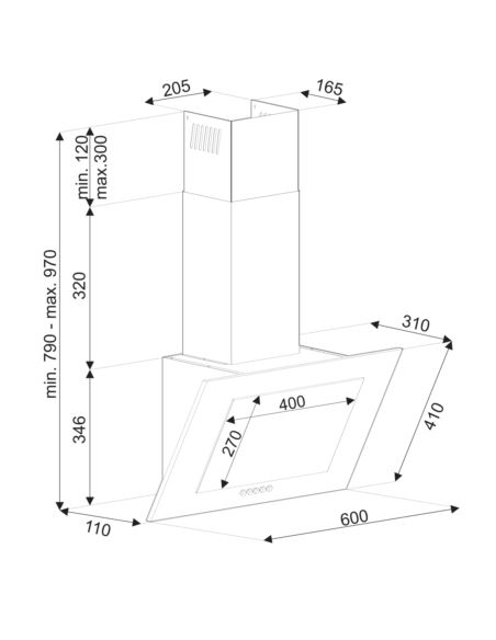 Okap kuchenny Globalo Lanilia Lonito 60.1 Black