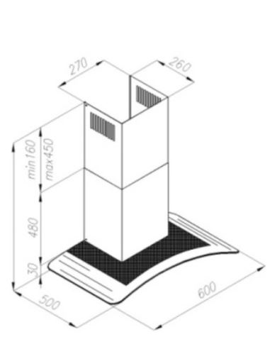Okap kuchenny Globalo Lanilia Belinio 60.1 Black
