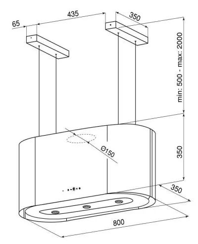 Okap kuchenny Globalo Argentelo 80.4 Black