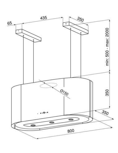 Okap kuchenny Globalo Argentelo 80.4 White