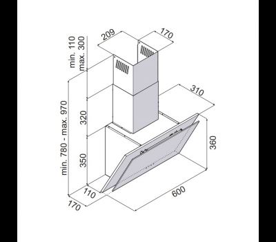 Okap kuchenny Globalo Dagero 60.1 Black