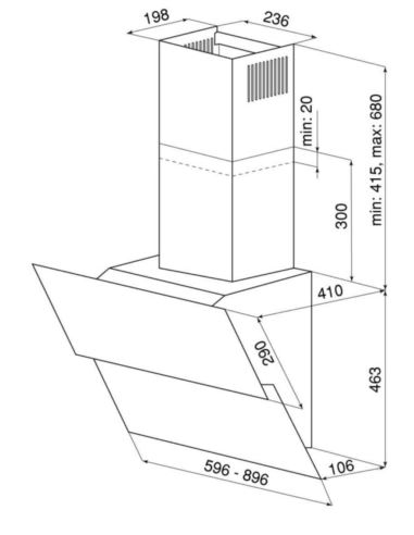Okap kuchenny Globalo Mirida 90.3 Black/BL