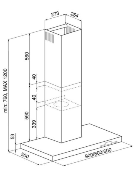 Okap kuchenny Globalo Nomina 90.4 Sensor Black