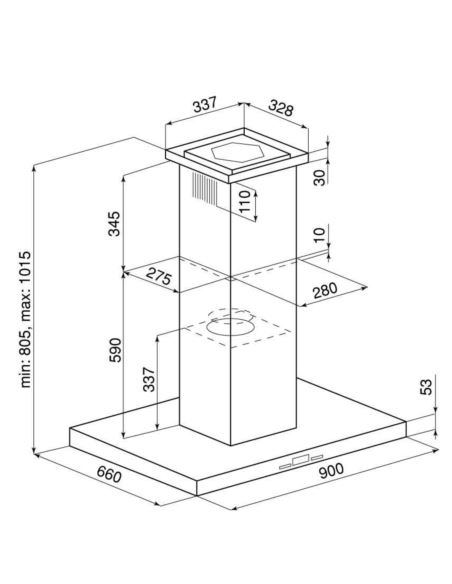 Okap kuch. Globalo Nomina Isola 90.4 Sensor White