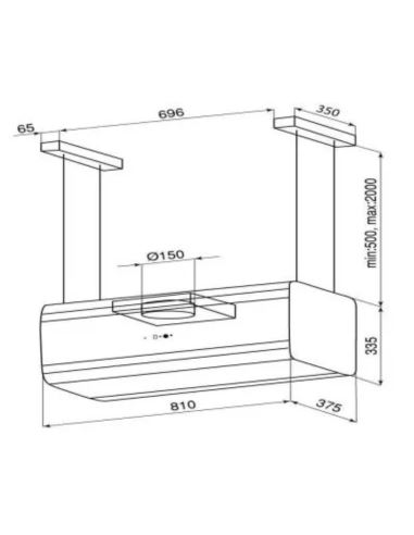 Okap kuchenny Globalo Tudara 80.4 Black